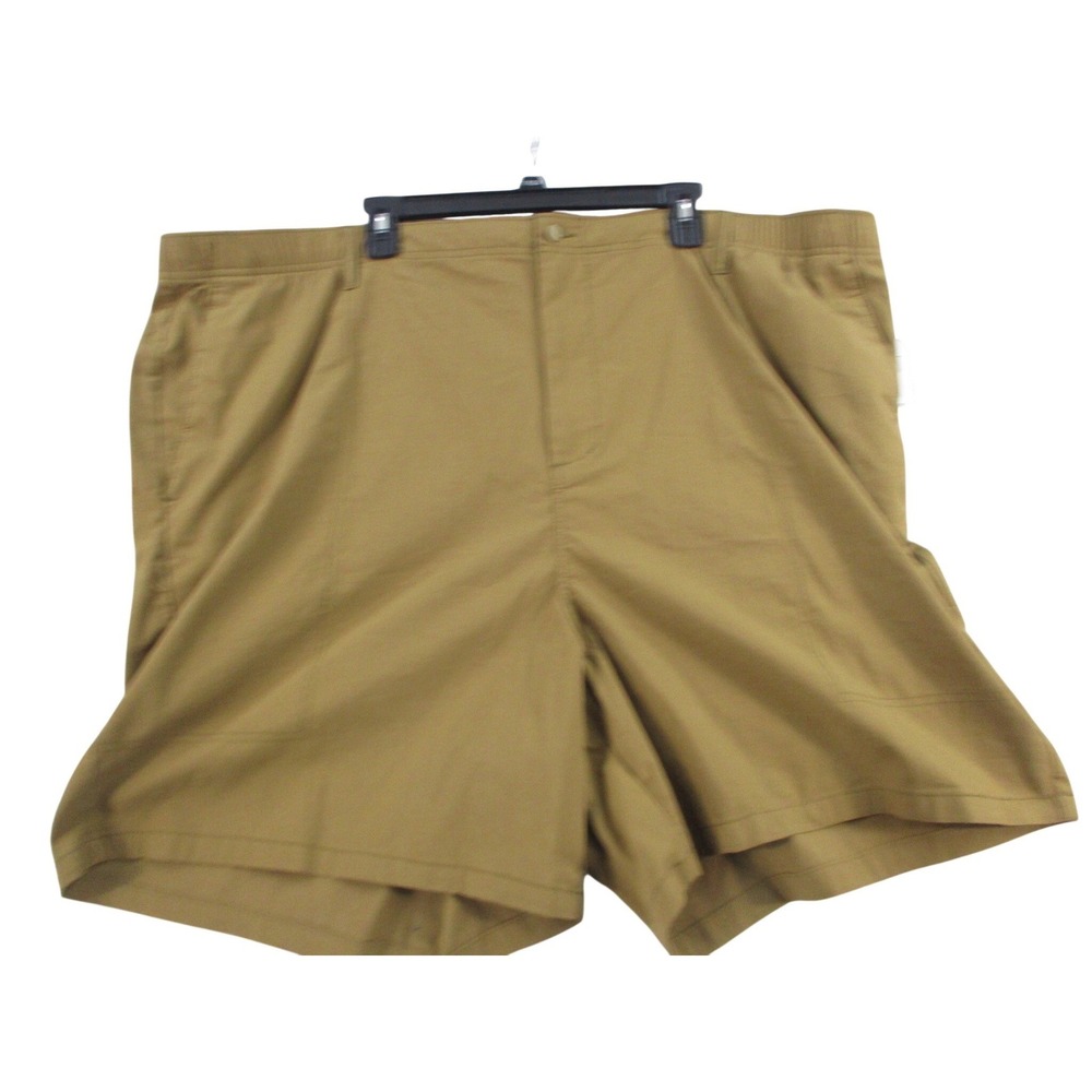 George Mens Performance Flat Front Shorts Khaki Tan Stretch 48W 664082231221‎